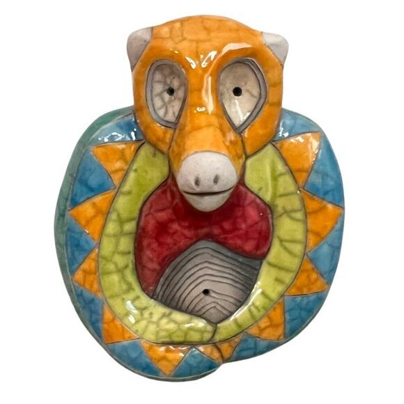 The Fenix Raku Pottery Baboon Figurine Handmade in South Africa - Picture 1 of 7
